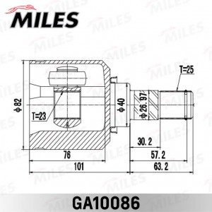 ШРУС внутрений NISSAN SUNNY WAGON GA10086 GA10086 MILES