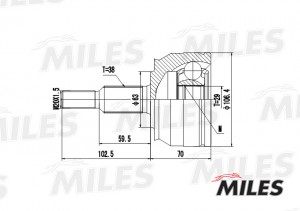 ШРУС наружный VW T5 2.5D/3.2 03- (GKN 303995) GA20531 GA20531 MILES