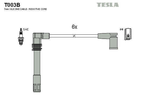 к-кт проводов!\ Audi A4/A6/A8 2.4/2.6/2.8 95> T003B TESLA