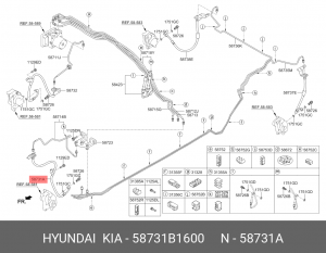 ШЛАНГ ТОРМОЗНОЙ СИСТЕМЫ 58731B1600 HYUNDAI KIA