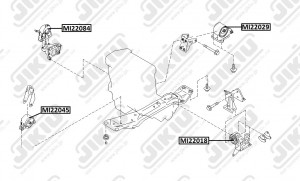 подушка двигателя правая!\Nissan Primera P12 01-07 MI22084 JIKIU