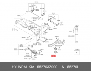 Рычаг подвески HYUNDAI i40 (11-) задней продольный левый OE 552703Z000 HYUNDAI KIA