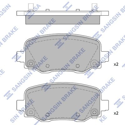 Колодки тормозные JEEP Cherokee (13-) задние (4шт.) SANGSIN SP1858 SANGSIN