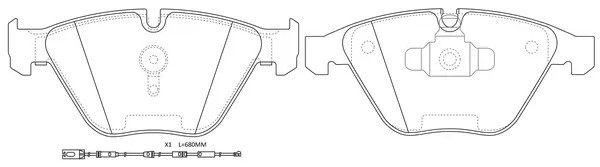 Колодки тормозные передние (BMW 3 E90/E91/X1 E84) BP32518W BP32518W SB NAGAMOCHI