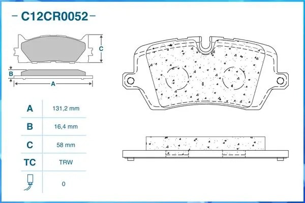 Тормозные колодки задние Low Metallic C12CR0052 C12CR0052 CWORKS