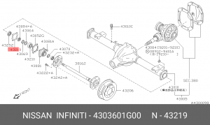 4303601G00 ШАЙБА/SHIM-REAR 43036-01G00 NISSAN