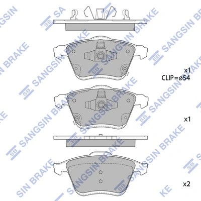 Колодки тормозные MAZDA 6 (02-) (2.3) передние (4шт.) SANGSIN SP1768 SANGSIN