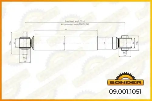 Амортизатор подвески (передний) VOLVO о.н 1629485 — 2 года безусловной гарантии 090011051 SONDER