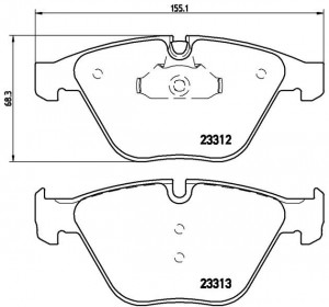 P06054 колодки дисковые передние!\ BMW E65/E66 3.5i/4.5i/3.0D/4.0D 01> P 06 054 BREMBO