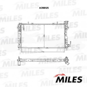 Радиатор Chrysler Voyager (00-08), Dodge Caravan (05-07) 2.4 MT  паяный ACRB125 ACRB125 MILES