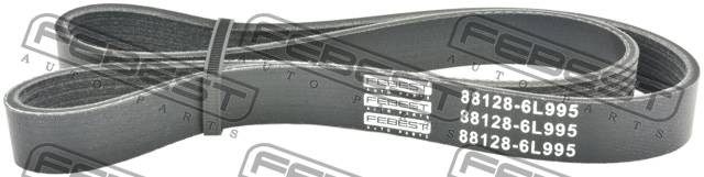 ремень поликлиновой!\ Ford Fiesta/Ka 1.3 95-97, Peugeot 306 1.9HDi 99> 88128-6L995 FEBEST