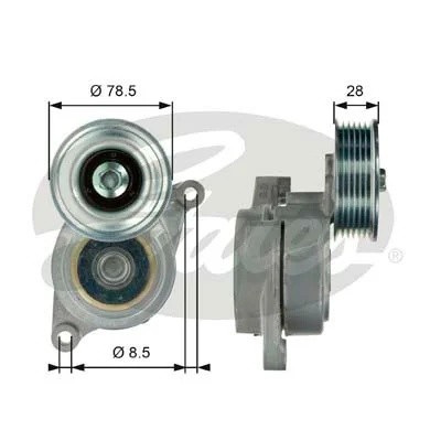 Ролик приводного ремня MAZDA 3 натяжителя (с демпфером) GATES T39103 GATES
