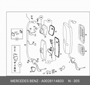 Элемент зеркальный КамАЗ-5490 A 002 811 48 33 MERCEDES BENZ
