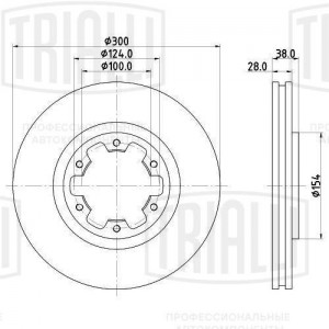 Диск торм. для а м Nissan Pathfinder (97-) Pick Up (98-) перед. d300 (DF 140122) DF 140122 TRIALLI