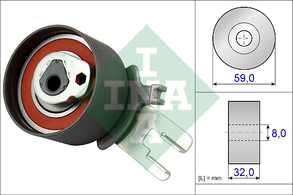 Ролик натяжной ГРМ VOLVO S60 I-II, S80 I-II, XC90 531085910 531 0859 10 INA