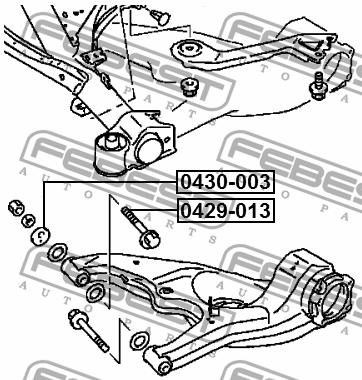 БОЛТ С ЭКСЦЕНТРИКОМ подходит для MITSUBISHI GRANDIS NA4W/NA8W 2003-2009 0429-013 0429-013 FEBEST