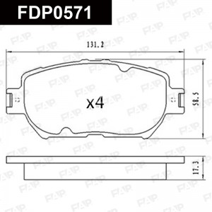 FDP0571 колодки дисковые! передние с антискр. пл.\ Toyota Camry 2.0-3.0 01>, Lex FDP0571 FAP