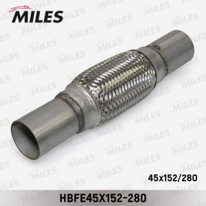 Труба гофрированная (гофра) патрубками и внутренним плетением 45X152-280 (BOSAL  HBFE45X152-280 MILES