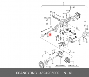 Шестерня датчика скорости 48942-05000 4894205000 SSANG YONG