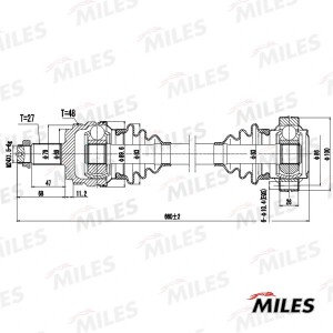 Привод в сборе правый BMW E90/E81/E87 1.8D-2.5 04- (GKN 304478) GC02024 GC02024 MILES