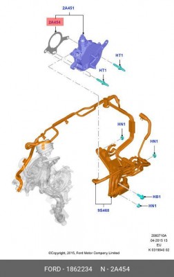 прокладка вакуумного насоса!\ Ford Ecoboost 1.0/1.6 1 862 234 FORD