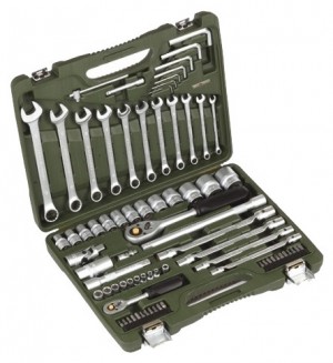 Набор инструмента  77 пр 1/2" и 1/4" с комбинир ключами /ДЕЛО ТЕХНИКИ/ 620777 DELO TEHNICI