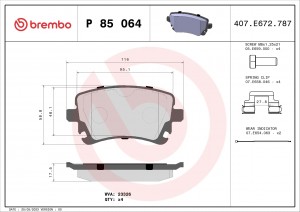 P85064 897 02 !колодки дисковые з.\ VW Phaeton 6.0/5.0TDi, Audi A6 4.2 02> P85064 BREMBO