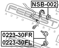 Втулка стабилизатора NISSAN X-TRAIL T30 200­1.09-2013.07 NSB-002 NSB-002 FEBEST