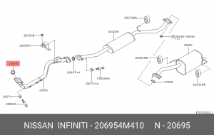 прокладка коллектора! выпуск\ Nissan Micra/Note 1.0-1.4 00> 20695-4M410 NISSAN