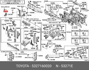кронштейн фары! правый\Toyota 53271-60020 TOYOTA