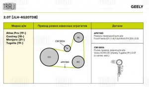 Ролик привод. ремня для а/м Volvo XC90 (15-)/Geely Tugella (19-) 2.0T (с натяж.  CM 5806 TRIALLI