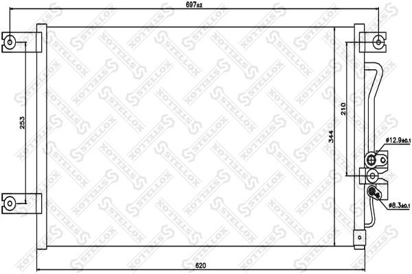 радиатор кондиционера! \ Mitsubishi Pajero Sport 2.5TD/3.0 98> 10-45580-SX STELLOX