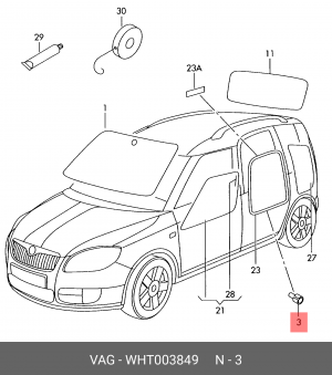 Штифт VW AUDI OE WHT 003 849 VAG