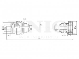 Привод в сборе передний левый/правый CVJ-10032 UNIO