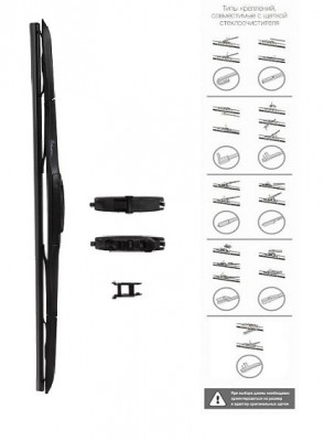 Щетка стеклоочистителя гибридная 430мм (17) 3 адаптера AWB-H-430 AIRLINE