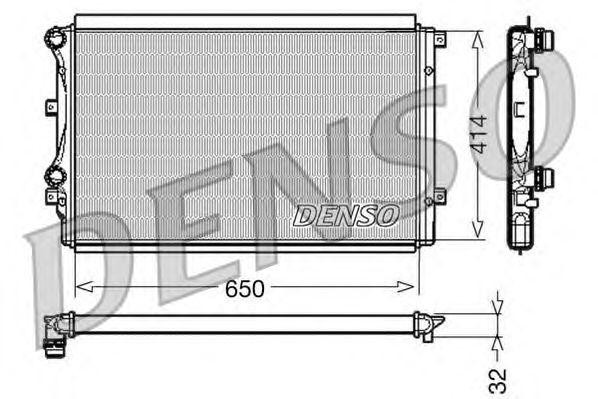 Радиатор VW Golf (03-) AUDI A3 (03-12) охлаждения двигателя DENSO DRM32015 DENSO