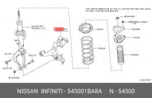 рычаг поперечный! нижний прав.\ Infifniti QX70/FX 08> 54500-1BA8A NISSAN