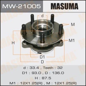 к-кт подшипника ступ. пер. п.!\ Nissan Teana(J32)3.5 08>/Teana(J32R) 09>/Murano  MW-21005 MASUMA