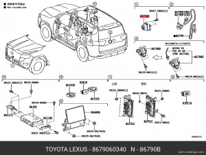 Камера заднего вида 86790-60340 8679060340 TOYOTA