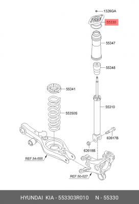 Опора амортизатора HYUNDAI Sonata YF (10-) KIA Optima (10-) заднего OE 55330-3R010 HYUNDAI KIA