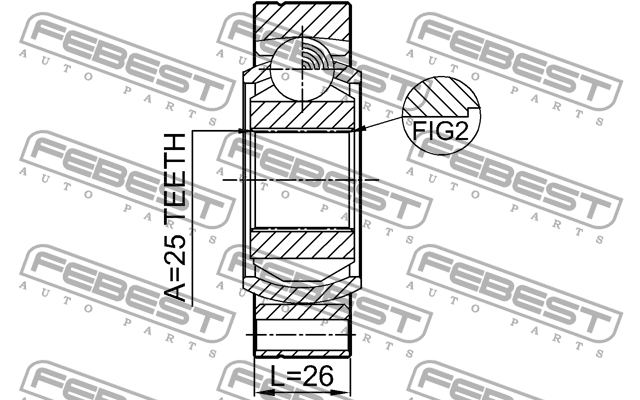 ШРУС 1911-X5RR 1911-X5RR FEBEST