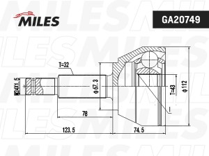 ШРУС наружный NISSAN PATROL Y62 2010- 0210-Y62 GA20749 GA20749 MILES