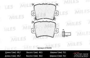 Колодки тормозные задние (Смесь Semi-Metallic) HONDA CIVIC VIII Hatchback 06- (T E110419 MILES
