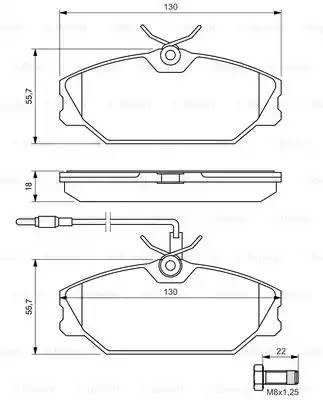 Колодки тормозные RENAULT Laguna (95-) передние (4шт.) BOSCH 0 986 461 765 BOSCH