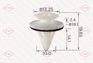 Клипса автомобильная [упаковка 10 штук] TOYOTA/LEXUS TJB1414 TJB1414 TATSUMI