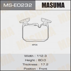 Колодки тормозные дисковые MASUMA MS-E0232 MASUMA