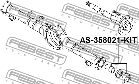 Подшипник шариковый задней полуоси ремкомплект 35X80X21 AS-358021-KIT FEBEST