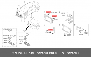 Датчик HYUNDAI Solaris (17-) подушки безопасности OE 95920F6000 HYUNDAI KIA