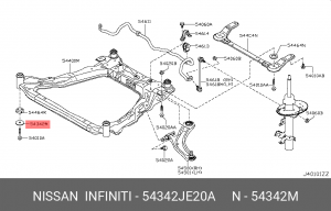 Резиновая шайба подрамника 54342-JE20A 54342JE20A NISSAN