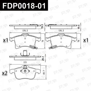 FDP0018-01 колодки дисковые! передние\ Opel Astra H/Meriva/Zafira 1.4-2.0/1.7CDT FDP0018-01 FAP